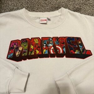 Vintage Marvel Superhero Sweatshirt Spellout | Medium